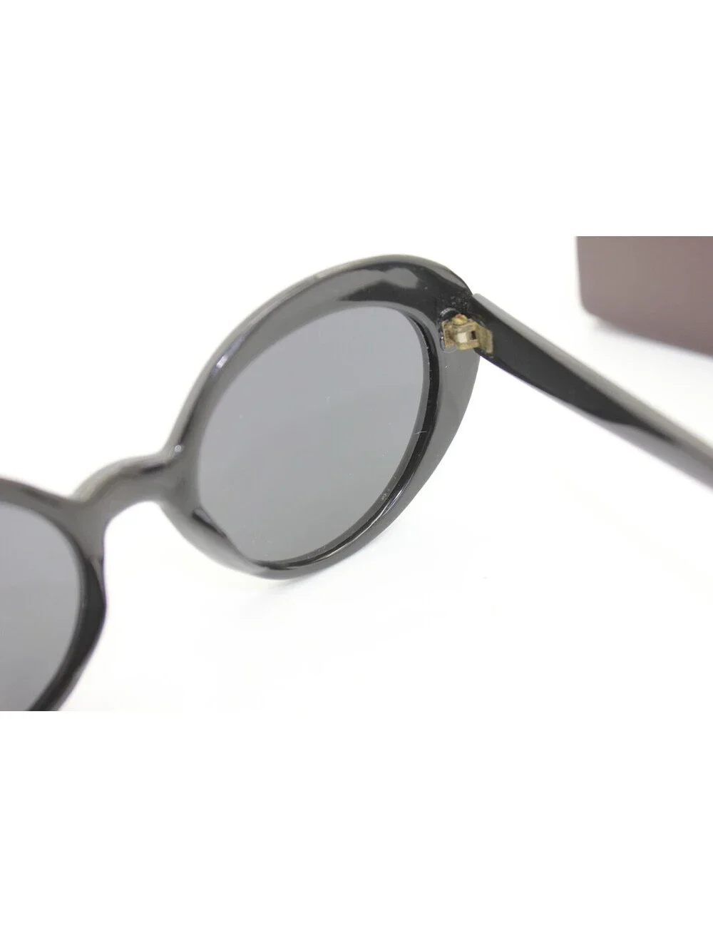 Vintage BCBGMAXAZRIA Rhinestone Cat Eye Oval Sunglasses Black Retro Case